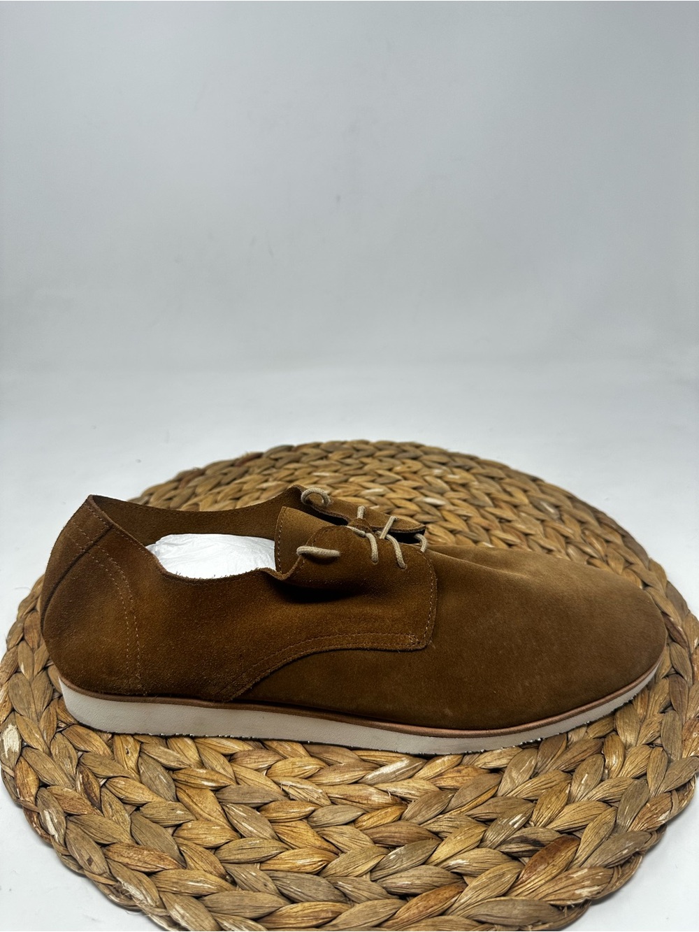 Nisolo Suede Lightweight Flex Derby Travel Shoes Tan Leather Size 9.5 Men's